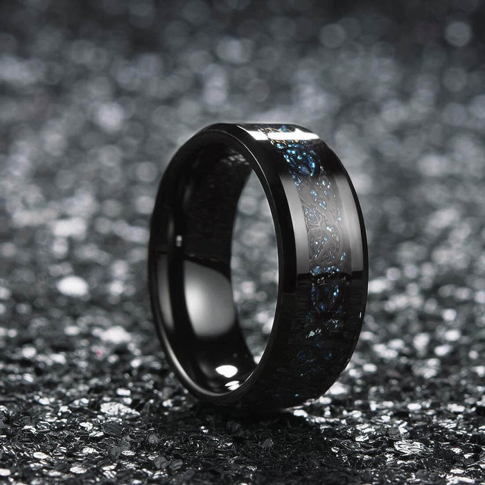 Carbon Fiber Celtic Dragon Ring