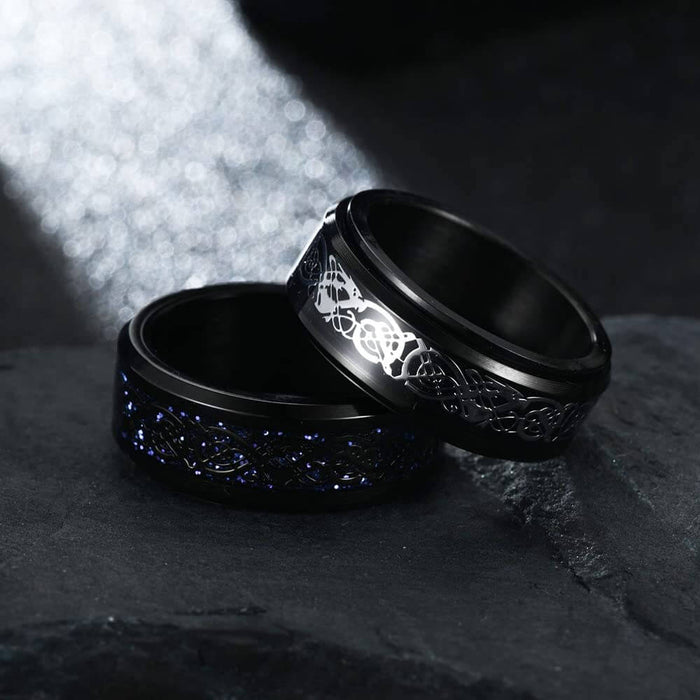 Carbon Fiber Celtic Dragon Ring