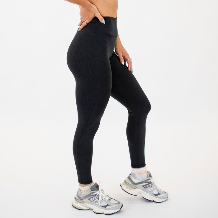 Heather Black No Front Seam Legging 7/8 25" - Charge