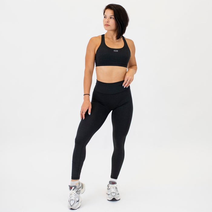 Heather Black No Front Seam Legging 7/8 25" - Charge