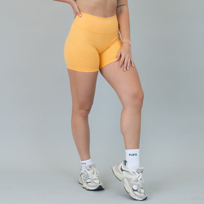 Heather Marigold Charge Short 5" - No Front Seam - Higher Rise by FLEO - 4
