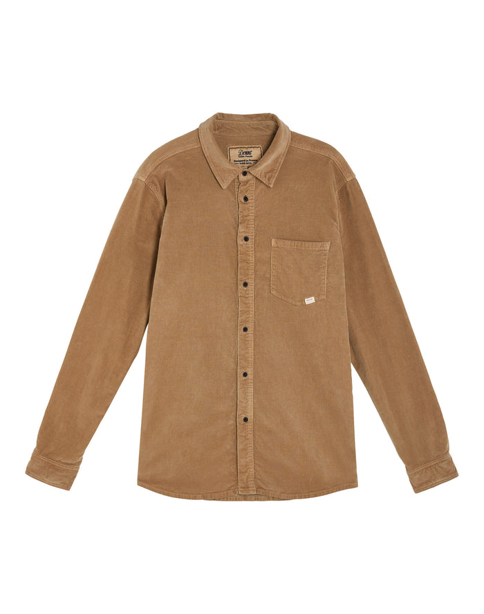 chemise velours beige2 PULLIN en coton