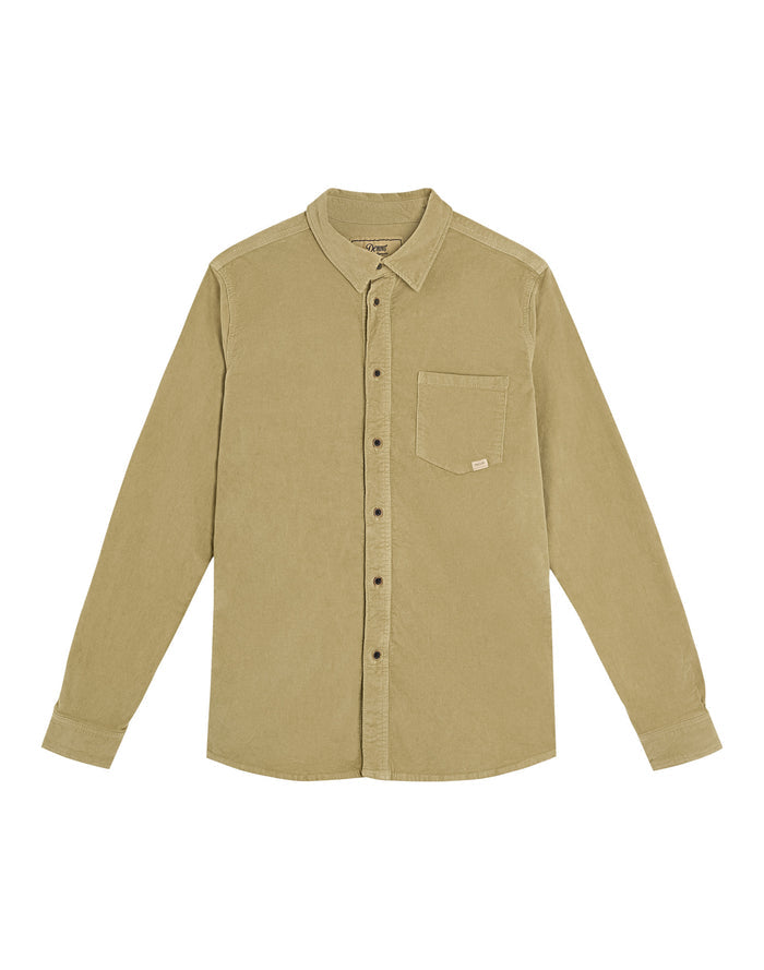 chemise velours beige PULLIN en coton