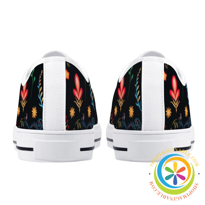 Cherished Blooms Ladies Low Top Canvas Shoes
