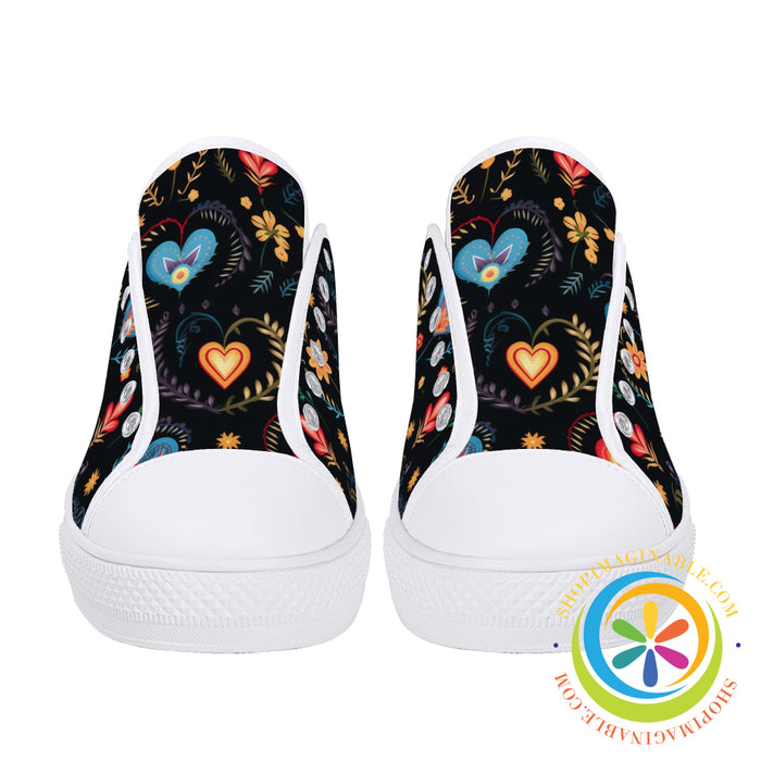 Cherished Blooms Ladies Low Top Canvas Shoes