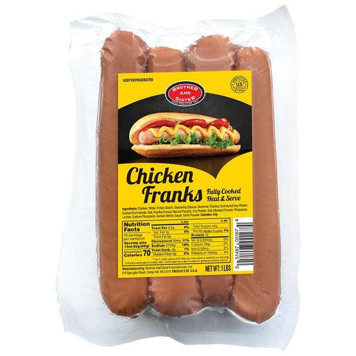 Chicken Franks / Pileci Hot Dog 10pcs/Pack (Brother And Sister) - MezeHub