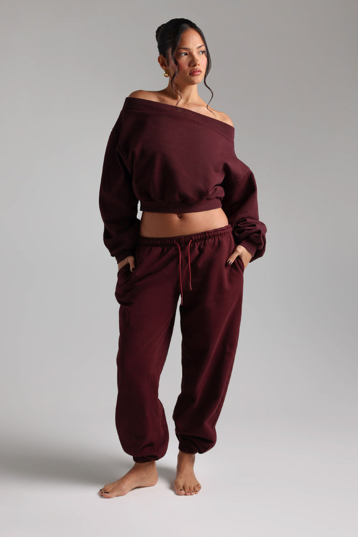 Classic Cotton Sweatpants - Black Cherry