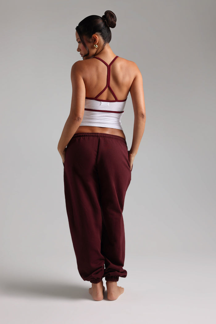 Classic Cotton Sweatpants - Black Cherry