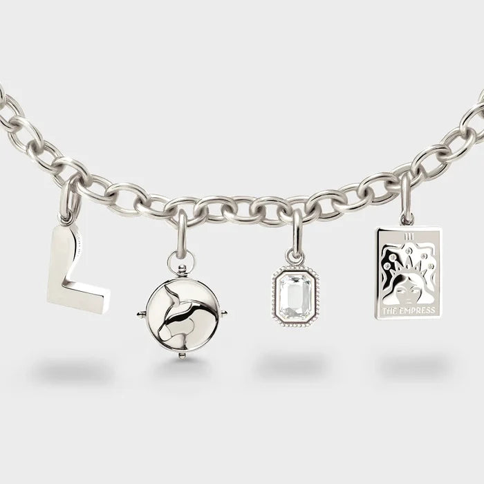 Coluri Charm Necklace Thick Silver Chain
