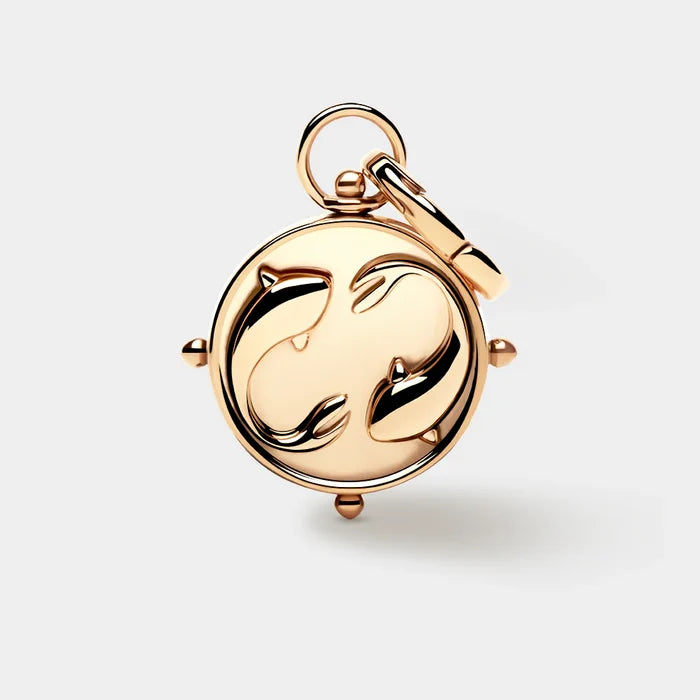 Coluri Pisces Double Sided Gold Charm