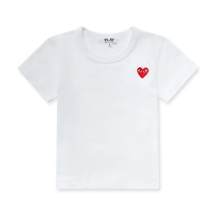 Comme Des Garcons Kids For Children Heart Logo T-Shirt - White - AZ-T501-100-2