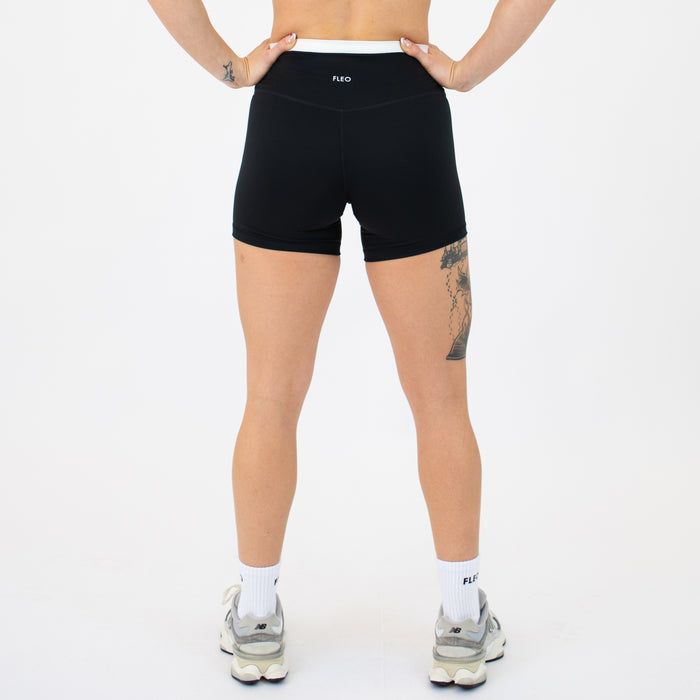 Black + White Contrast Core Short 5" - No Front Seam - High Rise by FLEO - 6