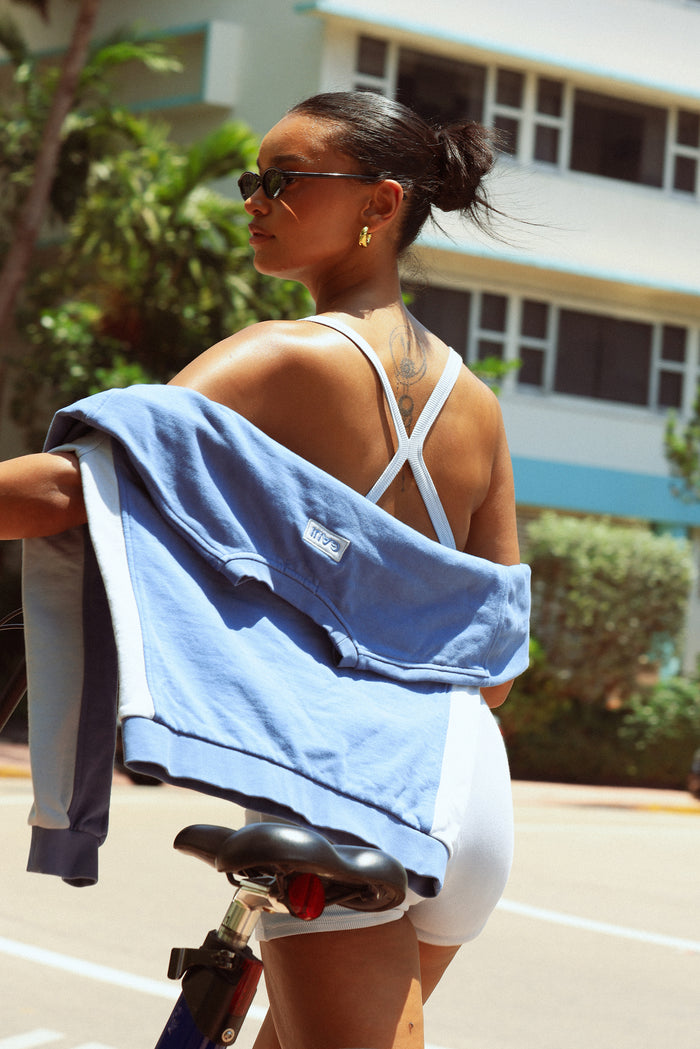 Contrast Crewneck Sweatshirt - 90s Baby Blue/Azul