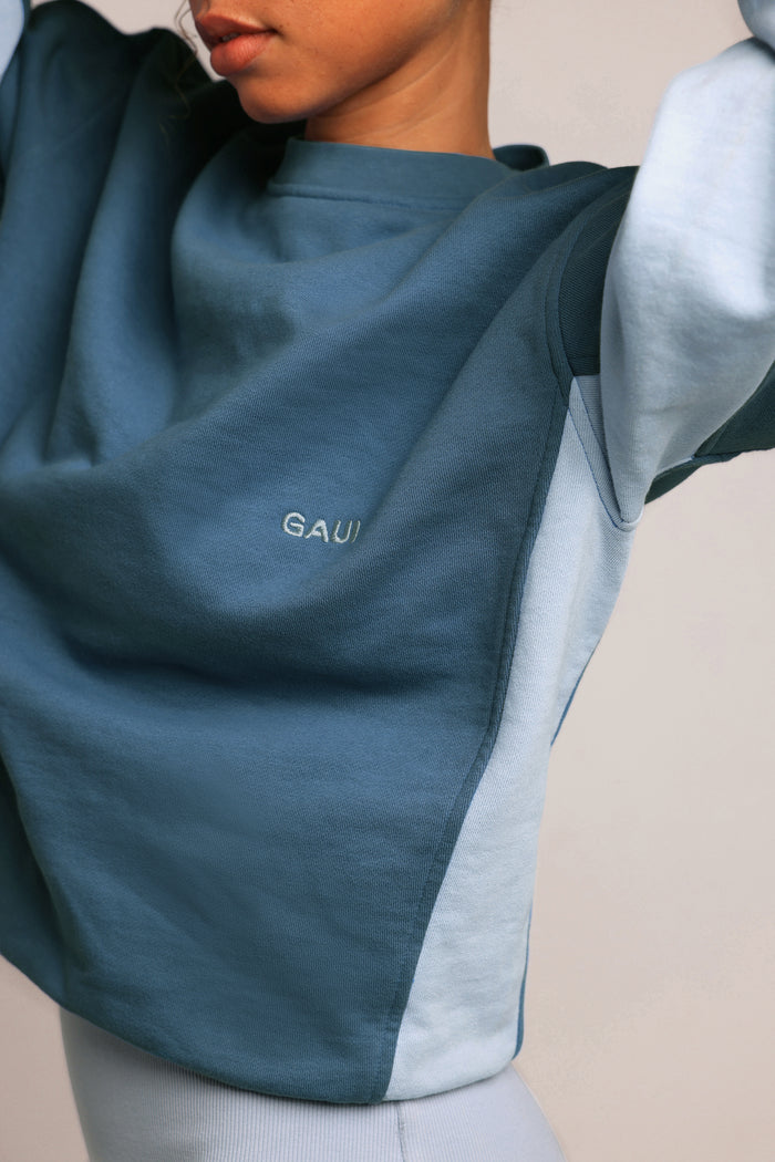 Contrast Crewneck Sweatshirt - 90s Baby Blue/Azul