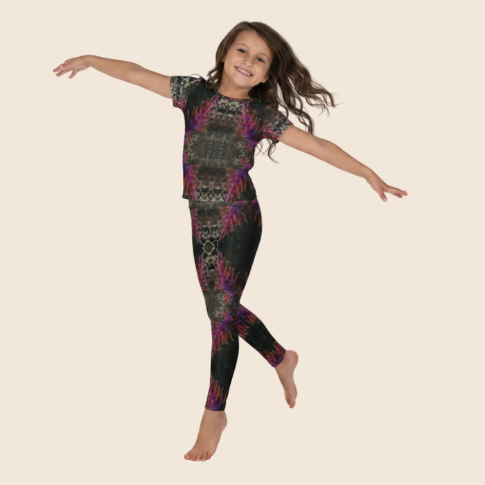 Coral Print Kids Leggings | Soft & Stretchy | Four Way Stretch Activewear