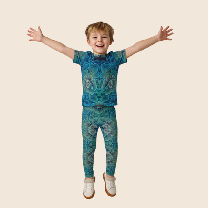 Coral Reef Print Kids Matching Set | Leggings + T-Shirt | All-Over Print