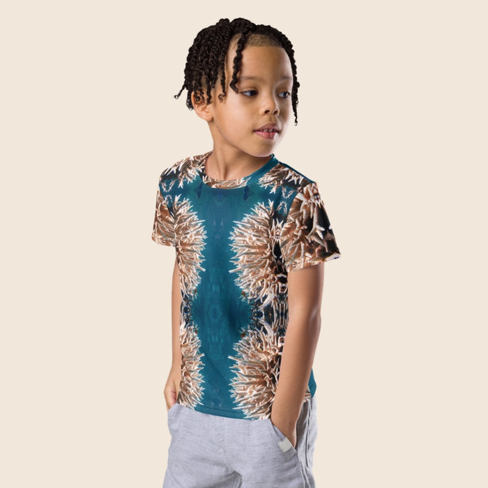 Coral Reef Print Kids T-Shirt | Ocean Design Crew Neck Tee