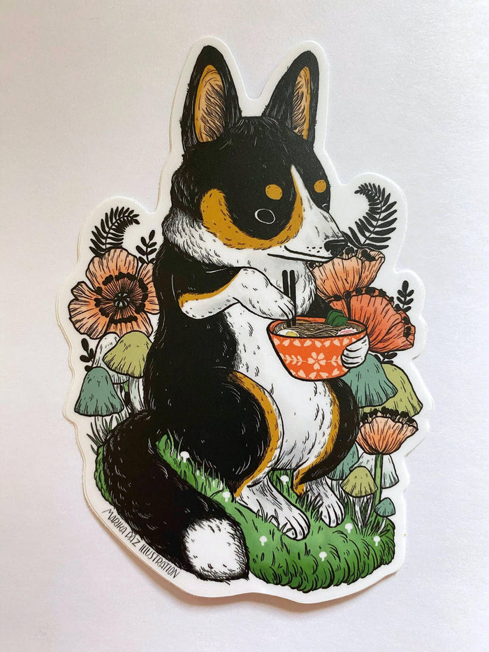 Corgi Ramen Sticker