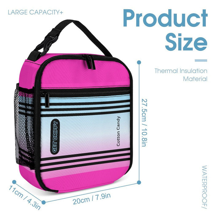 Cotton Candy Crayon Portable Insulated Lunch Bag