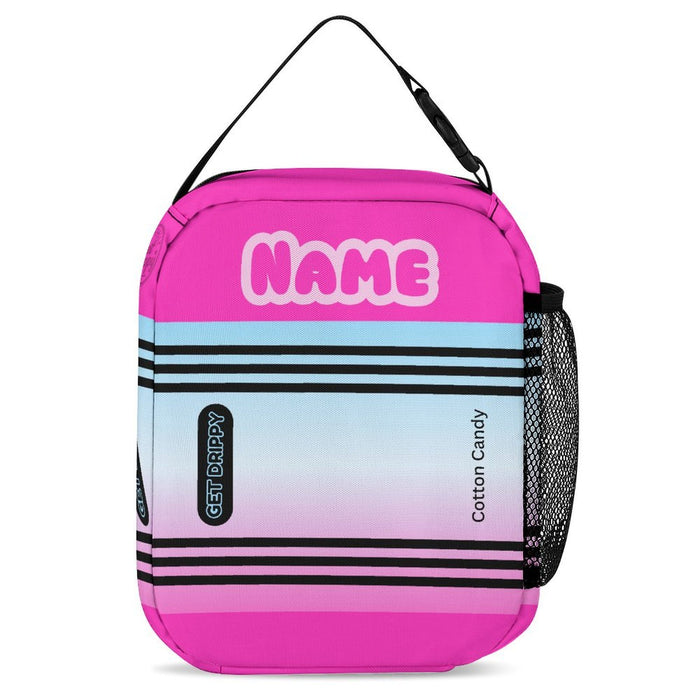 Cotton Candy Crayon Portable Insulated Lunch Bag