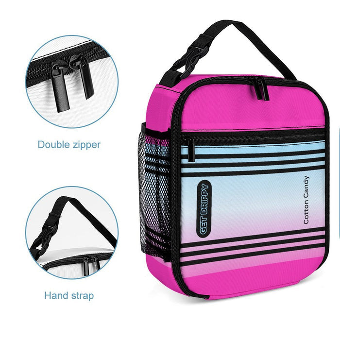 Cotton Candy Crayon Portable Insulated Lunch Bag
