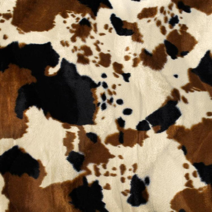 Brown Tan Cow Velboa Faux Fur - Fashion Fabrics LLC