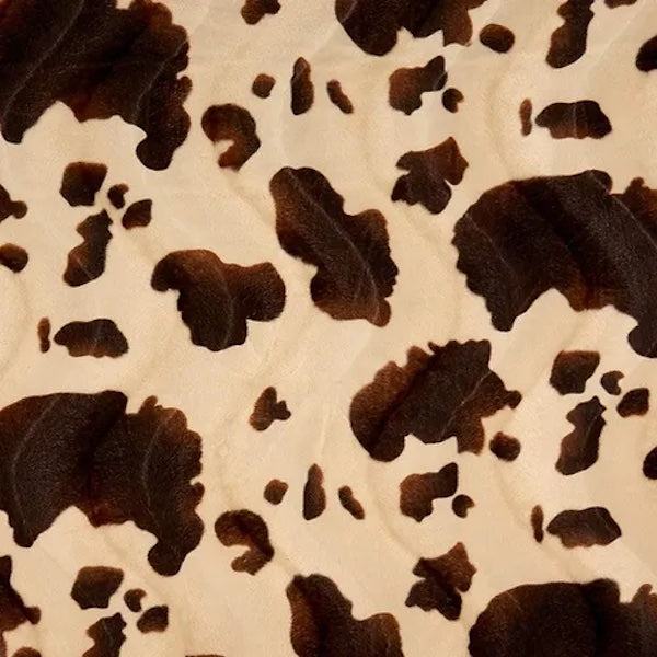 Cow Print Velboa Faux Fur - Fashion Fabrics LLC
