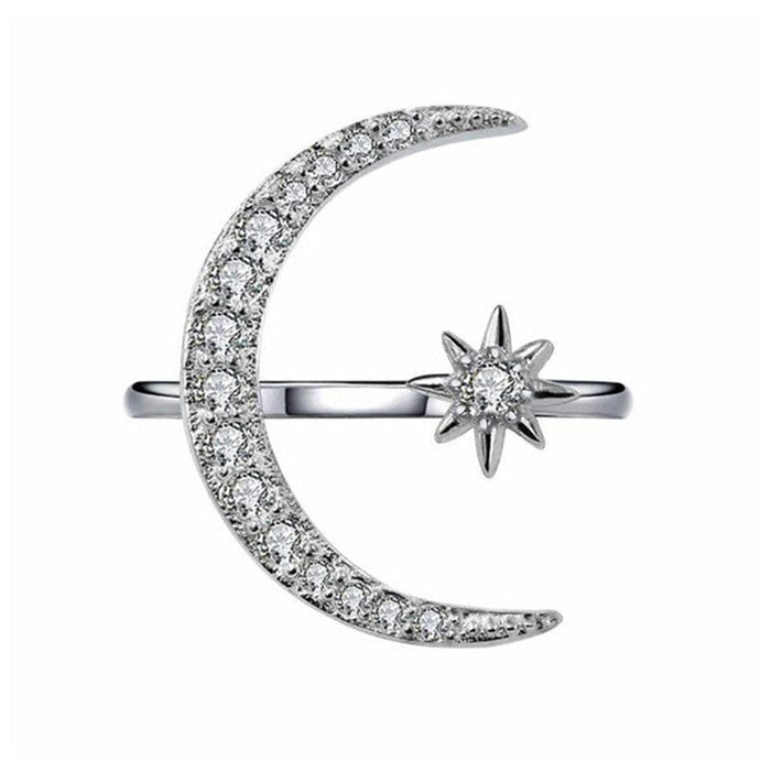 Crescent star ring
