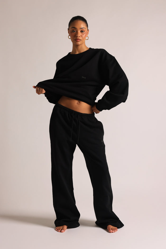 Crewneck Oversized Sweatshirt - Black