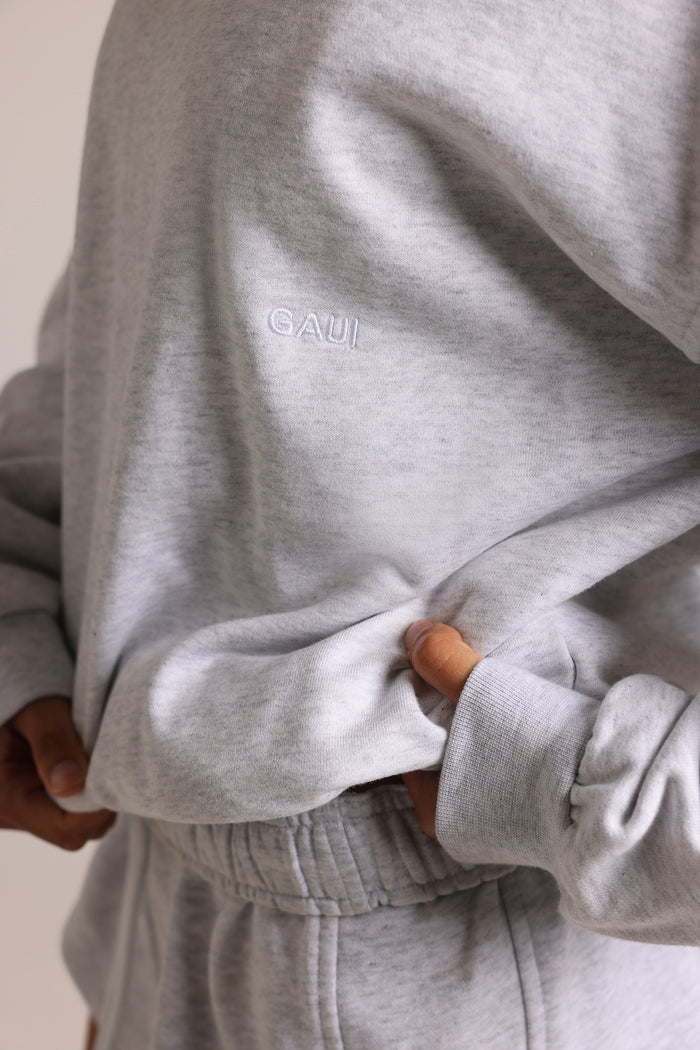 Crewneck Oversized Sweatshirt - Light Heather Gray