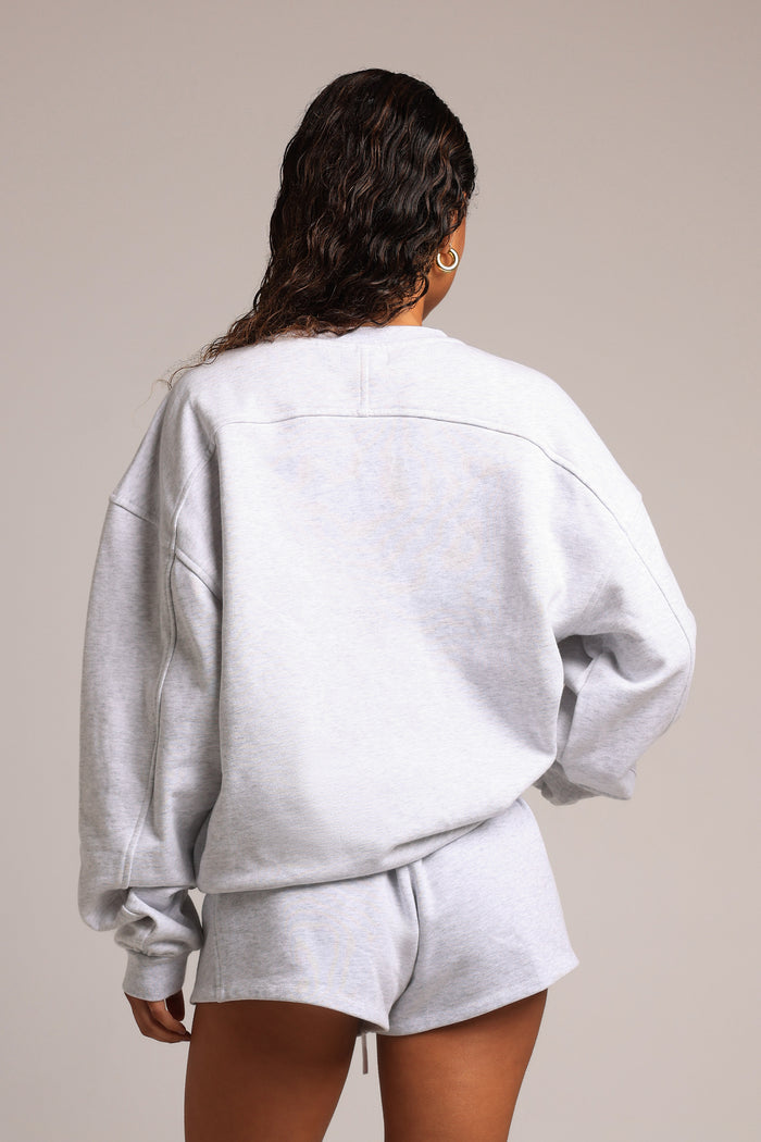 Crewneck Oversized Sweatshirt - Light Heather Gray