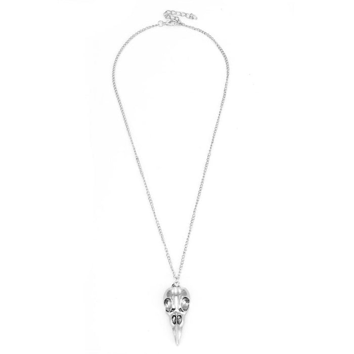 Crow Head Skull Pendant Necklace