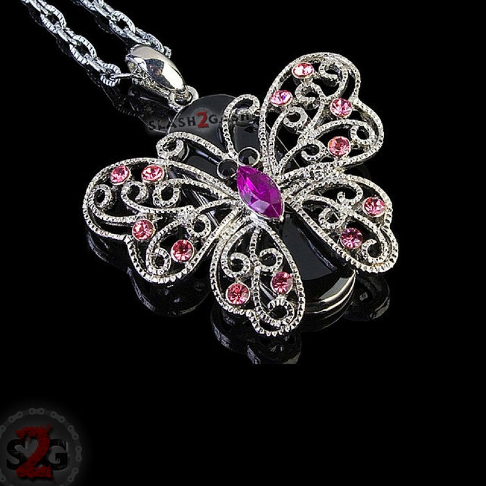 Crystal Diamond Butterfly USB Flash Drive 2.0 Necklace Charm 16 GB U disk Memory Stick