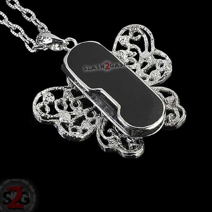 Crystal Diamond Butterfly USB Flash Drive 2.0 Necklace Charm 16 GB U disk Memory Stick