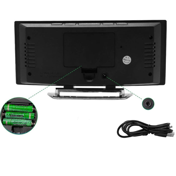 Curved LED Digital Alarm Clock