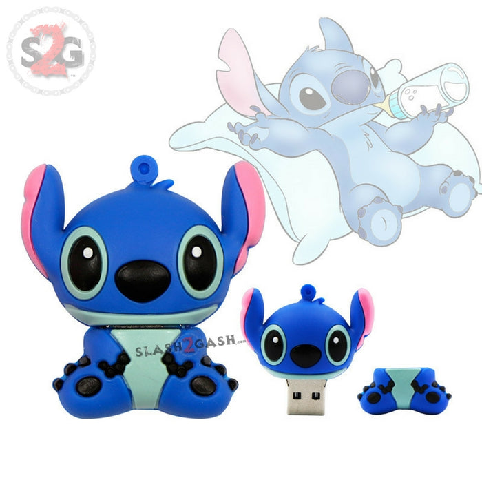 Cute Cartoon Stitch USB Flash Drive 2.0 Rubber Memory Stick 16gb