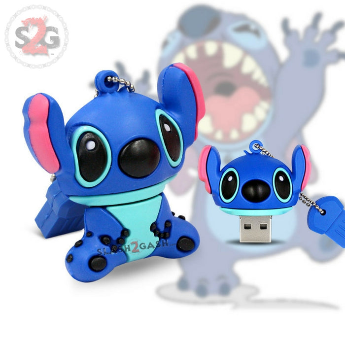 Cute Cartoon Stitch USB Flash Drive 2.0 Rubber Memory Stick 16gb