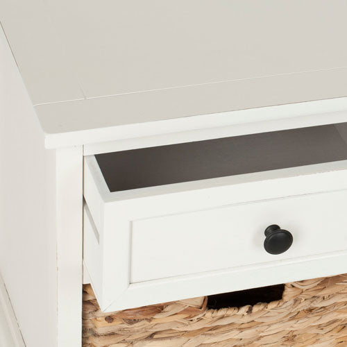 Damien 3 Drawer Storage Bench in Distressed Cream