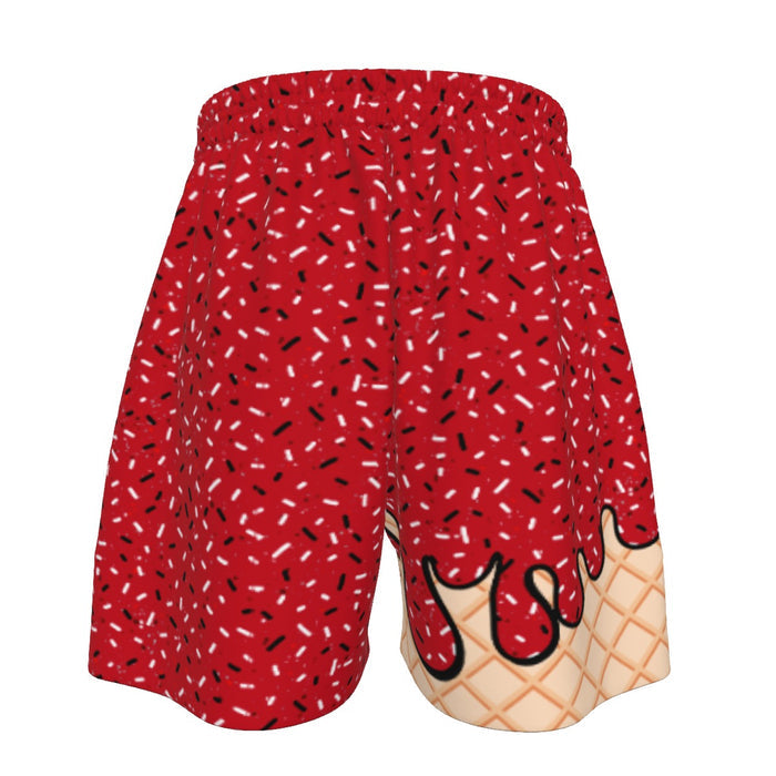 Dark Red Ice Cream Sport Shorts (All Sizes)