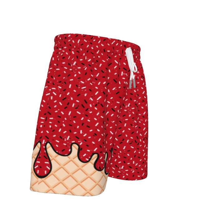 Dark Red Ice Cream Sport Shorts (All Sizes)