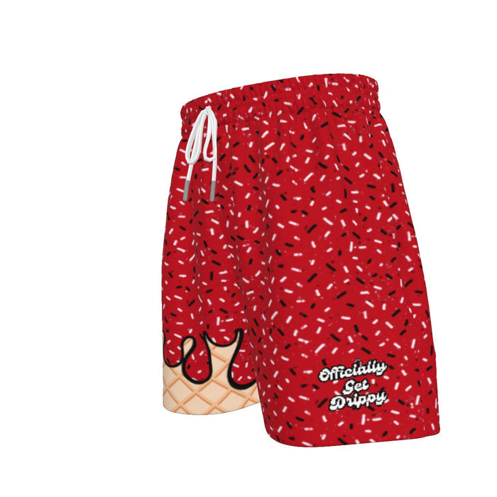 Dark Red Ice Cream Sport Shorts (All Sizes)