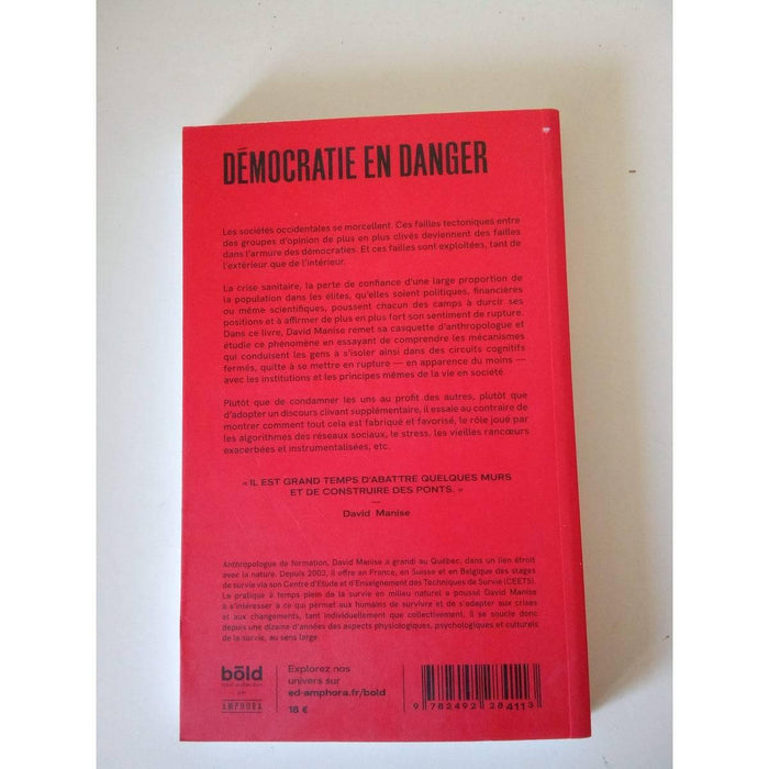 livre de david- manise anthropologie-9782492284113 acheter