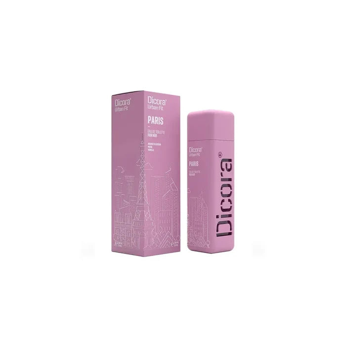 Eau de toilette femme Dicora Urban Fit Paris - Flacon rose 100ml notes fleur d'oranger, musc et vanille