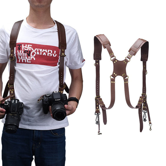 Digital Camera Double Leather Shoulder Strap