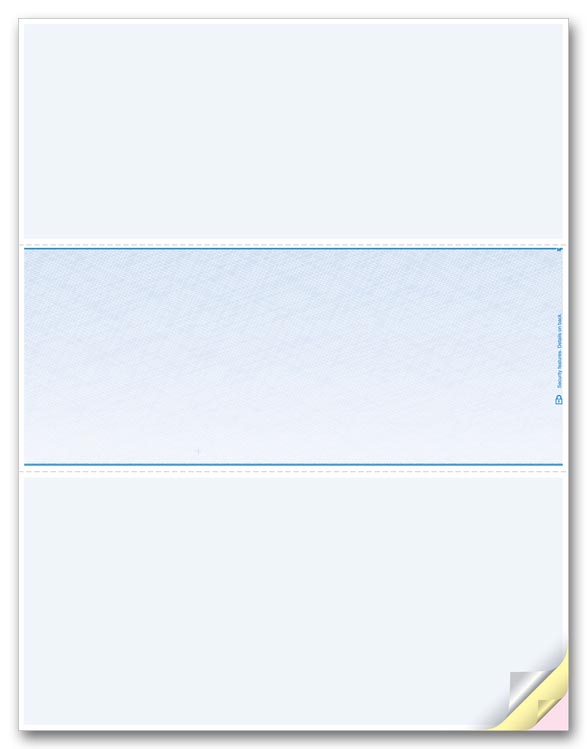 DLM832 Blank Laser Checks Middle Format 8 1/2 x 11" QTY 500