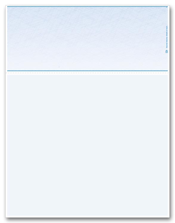 DLTV820 Laser Top Blank Checks with 7.5" Voucher 8 1/2 x 11" QTY 500