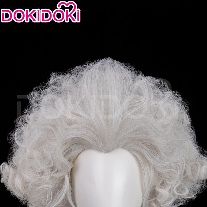 DokiDoki Anime Game Cosplay Wig Short Curly Silver Hair