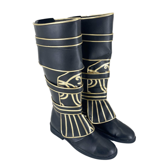 DokiDoki Game Cosplay Huntsman Black Gold Border Shoes
