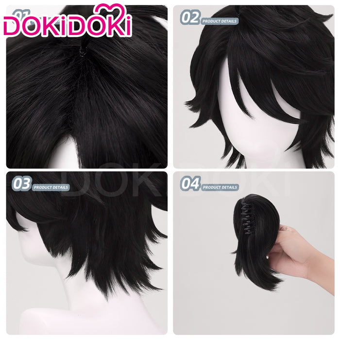 DokiDoki Game Identity V Copslay Luca Balsa Prisoner Wig Short Straight Black E-Sports