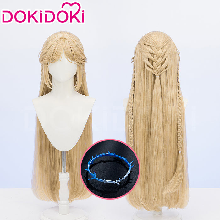 DokiDoki Game Wuthering Waves Cosplay Cartethyia Wig Long Straight Blond Hair / HeadWear